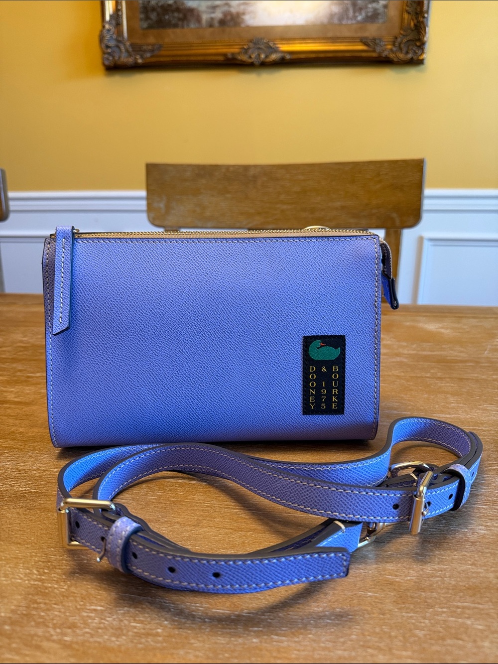 Dooney & Bourke Lavender Janine Crossbody with Gold Hardware